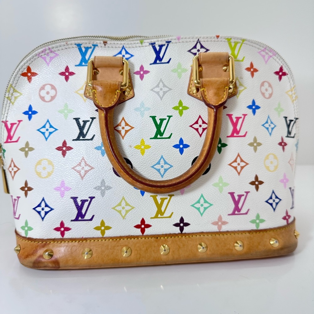 Louis Vuitton super rare mirkami White Multicolor vintage Alma - Picture 5 of 12